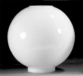 11" White Ball Glass Lamp Shade 4" Fitter