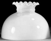 White Scallop Dome Hurricane Glass Lamp Shade 10" Fitter