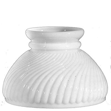 White Swirl Hurricane Glass Lamp Shade 6" Fitter