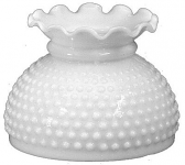 Pie Crust Top White Hobnail Glass Shade 6" Fitter