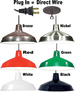 Industrial Pendant Light 6 Colors 16"W