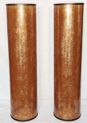 Mica Cylinder Shades with Metal Trim