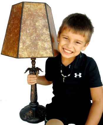 USA Made Lamp w/Mica Shade 26"H - SOLD
