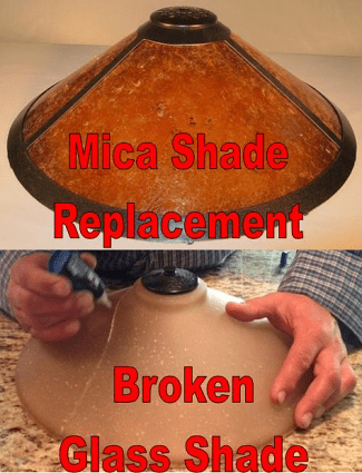 Custom Mica Shade Replaces Broken Glass Shade