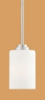 Bristo Satin Nickel Drum Glass Mini Pendant Light 5"W