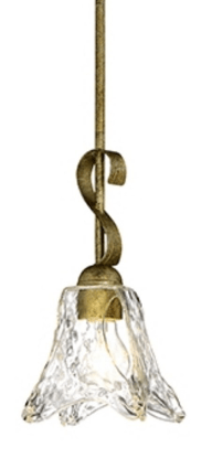 Chatsworth Vintage Gold Swirl Glass Mini Pendant Light 5"W