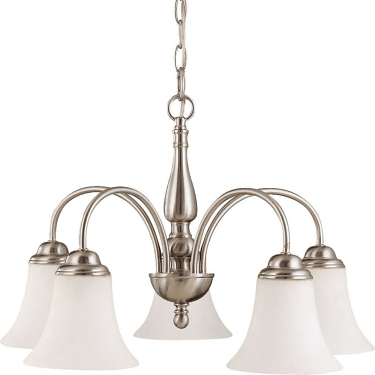 Dupont Brushed Nickel Chandelier Glass Shades 22"Wx16"H