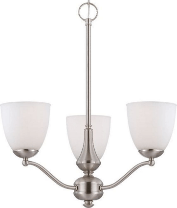 Patton Brushed Nickel Chandelier Glass Shades 21"Wx23"H
