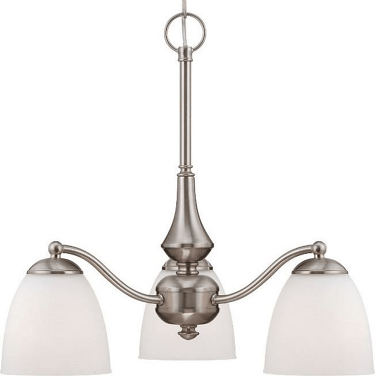 Patton Brushed Nickel Down Light Chandelier Glass Shades 21"Wx19"H