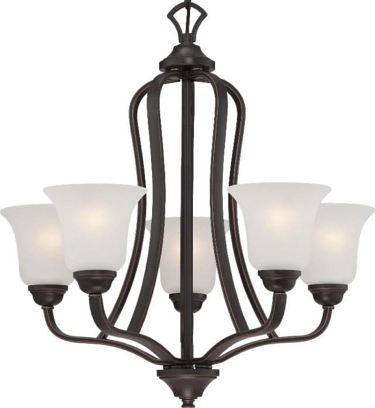 Elizabeth ORB Bronze Chandelier Frosted Glass Shades 25"Wx25"H