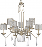 Large Washed Gold Chandelier 29"Wx34"H - Sale !