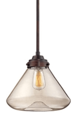 Neo Industrial Bronze Pendant Light Clear Glass 12"Wx48"H