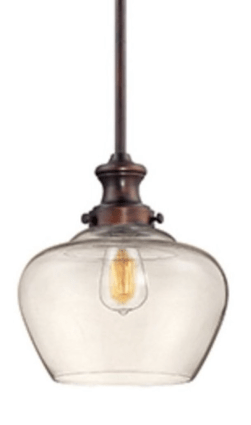 Neo Industrial Bronze Pendant Light Clear Glass 11"Wx49"H