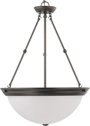 Mahogany Bronze Frosted White Glass Pendant Light 20"Wx28"H