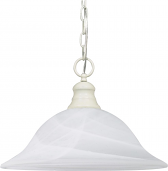 Textured White Alabaster Glass Bell Pendant Light 16"Wx11"H