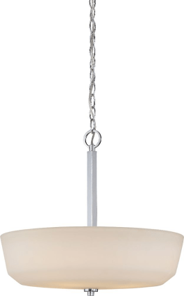 Willow Polished Nickel Drum Pendant Glass Shade 18"Wx18"H