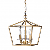 Kennedy Antique Gold Lantern Pendant Light 12"Wx14"H