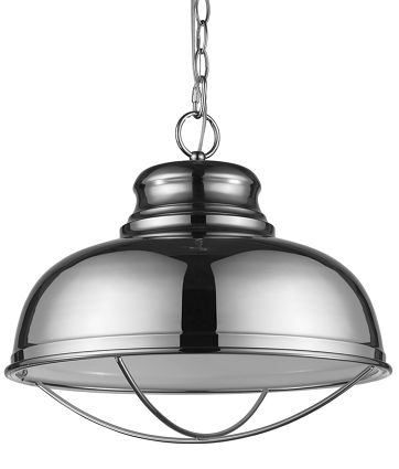 Ansen Polished Nickel Industrial Pendant Light 16"Wx15"H