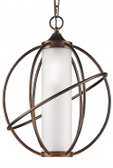 Loft Bronze Wire Sphere & Glass Pendant 15"Wx18"H