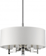 Andrea Polished Nickel & White Drum Pendant Light 20"Wx13"H