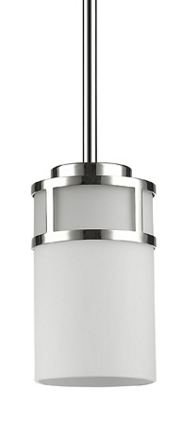 Alexis Polished Nickel White Drum Glass Mini Pendant Light 5"Wx6"H