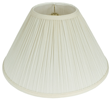 Mushroom Pleated Coolie Lamp Shade Cream, White 16-24"W