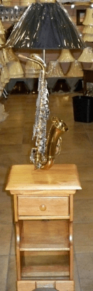 Saxophone Lamp Built Onto Table