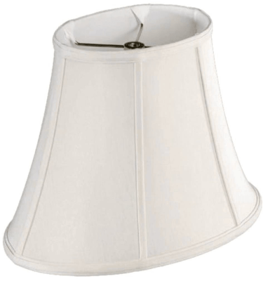 Oval Bell Silk Lamp Shade, Cream, White, Black 10-18"W