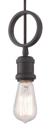 Paxton Aged Bronze Edison Bulb Mini Pendant Light 5"Wx11"H