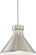 Dorel LED Brushed Nickel Pendant Light 14"Wx11"H