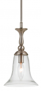 Belair Brushed Steel & Glass Mini Pendant Light 7"W - Sale !