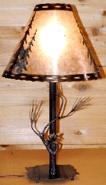 Pine Cone & Needles Mica Lamp 25"H