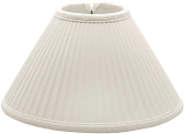 Pleated Coolie Shade Cream, White 16-22"W