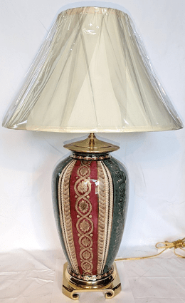 Colorful Hollywood Regency Lamp 28"H - SOLD