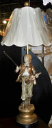 Marbro Boy Violin Statue Lamp Restored w/ New Victorian Shade