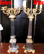 Antique Candelabra Lamp Refinished & Complete Restoration