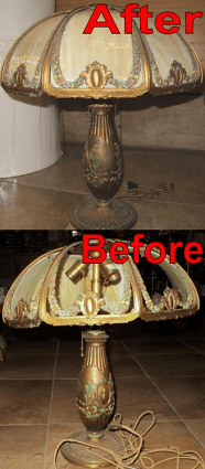 Slag Lamp Glass Shade & Base Repair