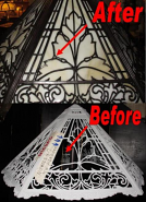 Slag Lamp Shade Repair Created Filigree, New Glass & Refinished