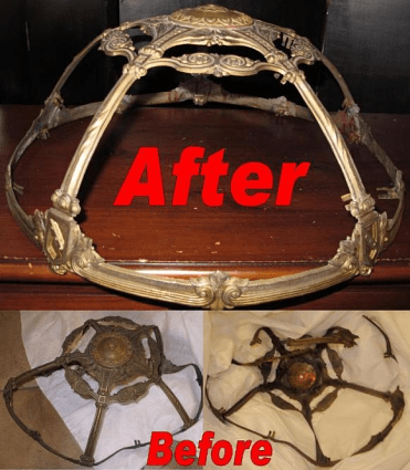 Destroyed Then Repaired Slag Lampshade Frame