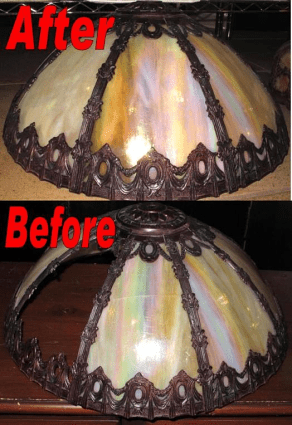 Iridescent Slag Lamp Shade Glass Replacement