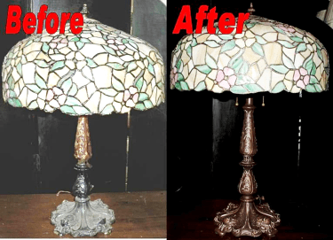 Tiffany Lamp & Shade Repaired & Finish Restored