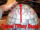 Tiffany Lamp Shade Repair Cap Separates From Glass
