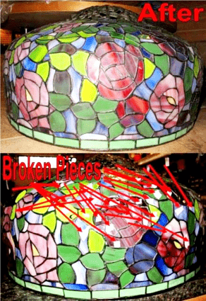 Large Tiffany Shade Dozens of Glass Pieces Replaced