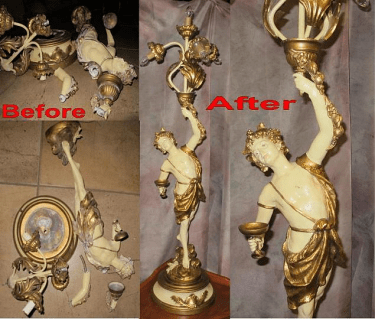 Destroyed Statue Lamp Repair