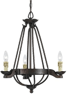 Rustic Forged Iron Chandelier 20"W - Sale !