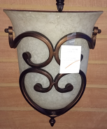 Scavo Glass Wrought Iron Wall Sconce Light 11"W - SOLD