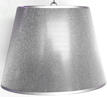 Metallic Silver Gray Oval Lamp Shade 12"W