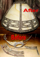 Totally Destroyed Slag Lamp Shade Restore Project