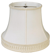 Smock Pleated Gallery Bell Silk Lamp Shade Cream, White 12-20"W