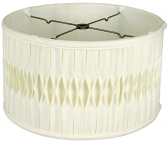 Smocked Pleated Drum Silk Lamp Shade Cream, White 12-18"W